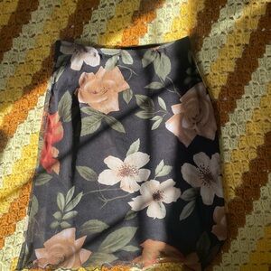 Genuine vintage black mesh floral midi skirt